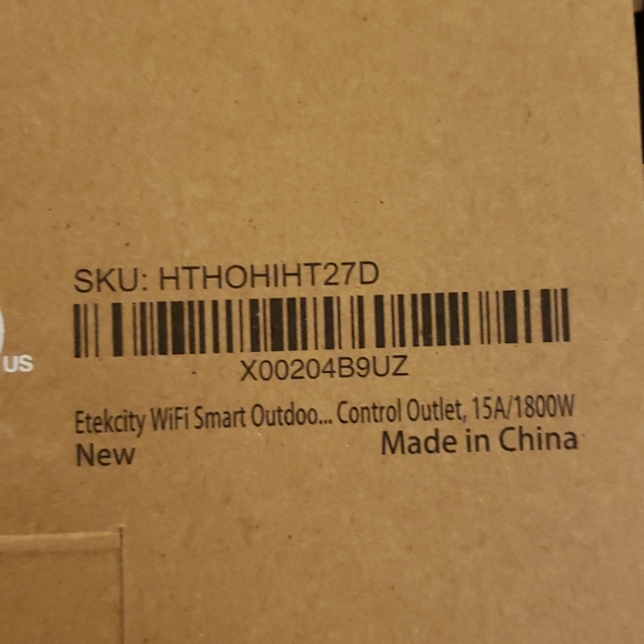 Etekcity Smart Outdoor Wi-Fi Outlet Black yellow - Picture 6 of 12